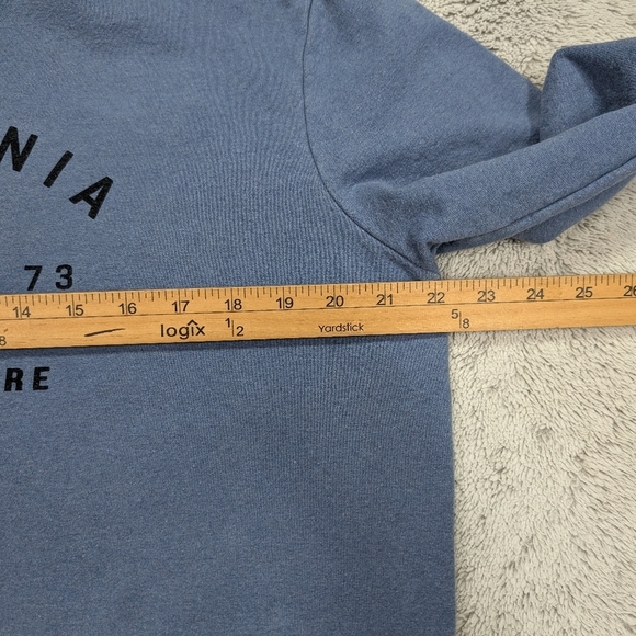 Patagonia Sweatshirt Mens M Blue Arched Fitz Roy Bear Uprisal Crew Outdoor Hike - Picture 5 of 8